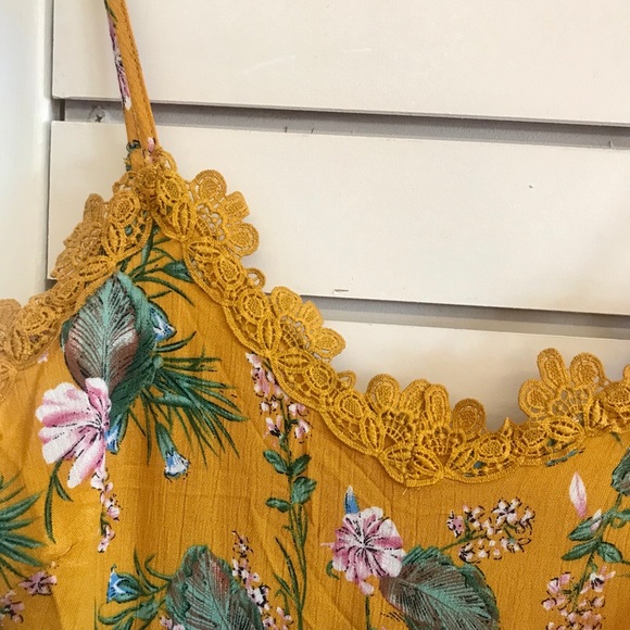 ONE LEFT Mustard Floral Sheath Maxi Dress - Picture 5 of 5